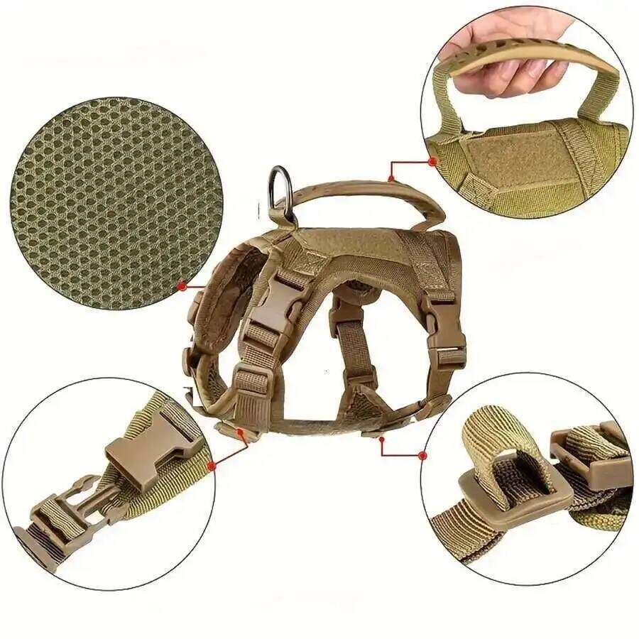Outdoor Tactical Walking Escape Proof Adjustable Waterproof Pet Harness Soft Mesh Vest For Large Cat Small Dog