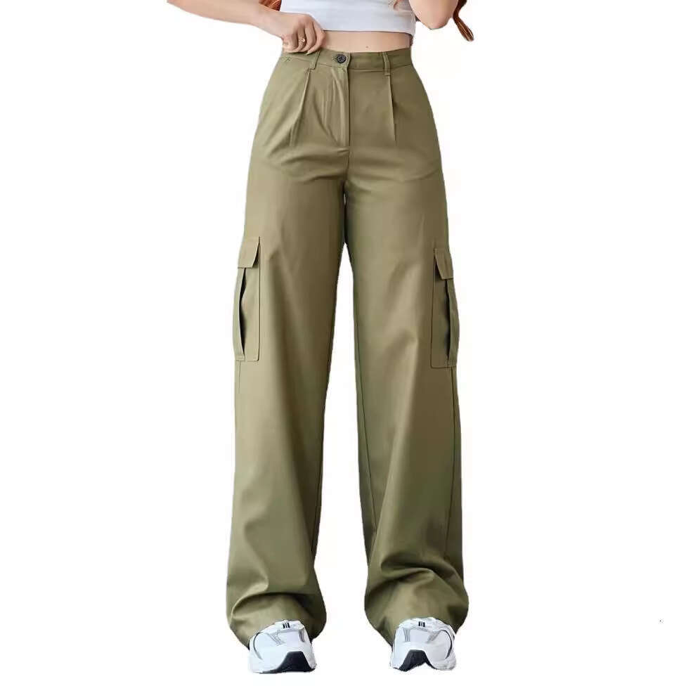 2026 European and American New Style Versatile Casual Mid-Waist Three-Dimensional Pocket Trousers Slim-Fit Work Pants
