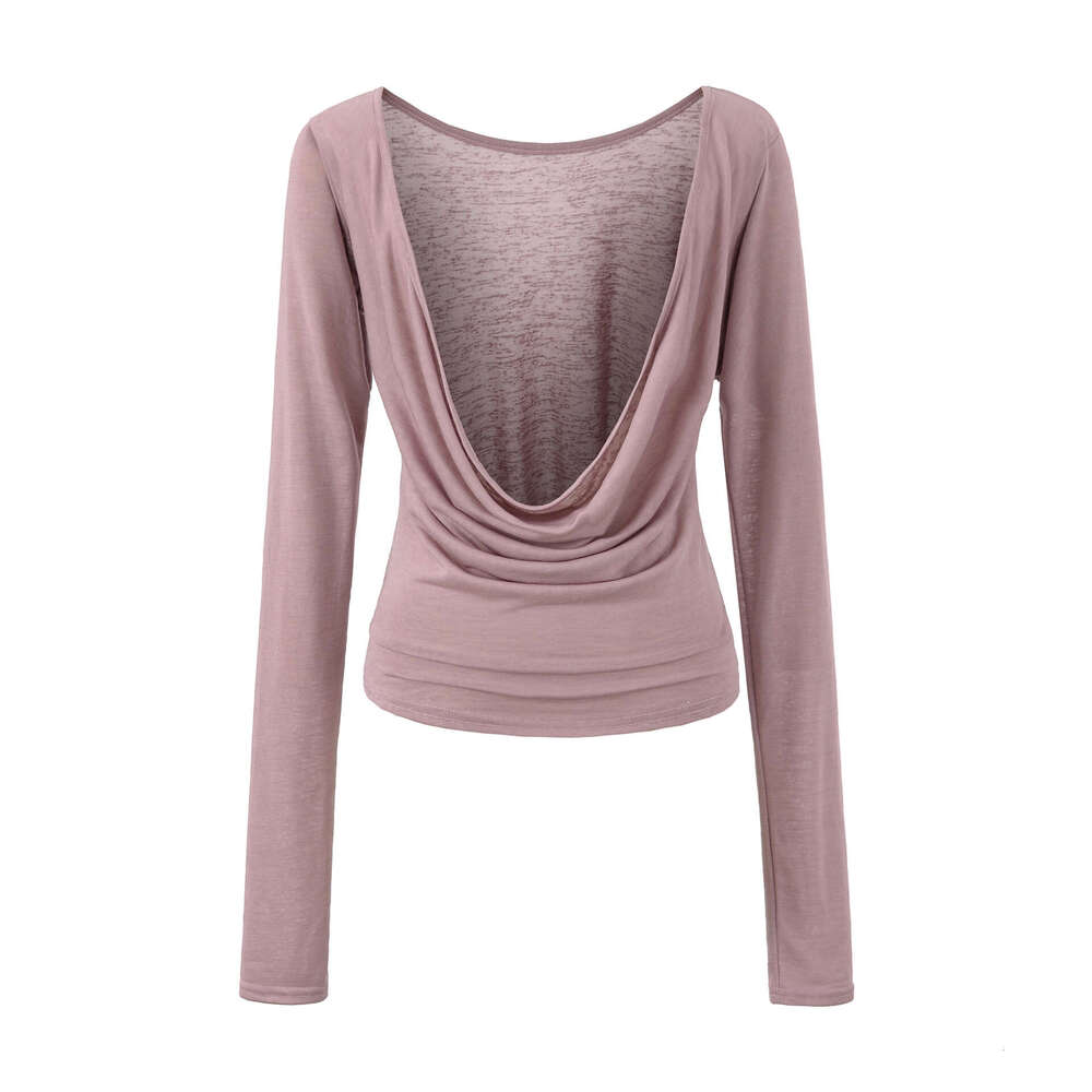 Designer pure hot girl S18 fashion off shoulder long sleeved women's T-shirt 2026 new sexy slim basic shirt top