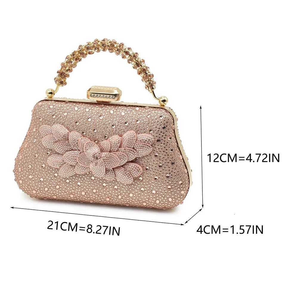 New Arrival Nigerian Women Heel Party Shoes and Bag Set Rhinestone Handbag Italian Design Luxury Wedding Shoes for Bride Z260330