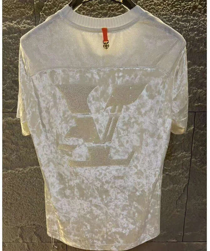 Trendy Fashion Versatile Men's Short-Sleeve Hot-Selling Sequin Embroidered Letter T-Shirt New Spring-Summer Casual Half-Sleeve Tee Luanyun