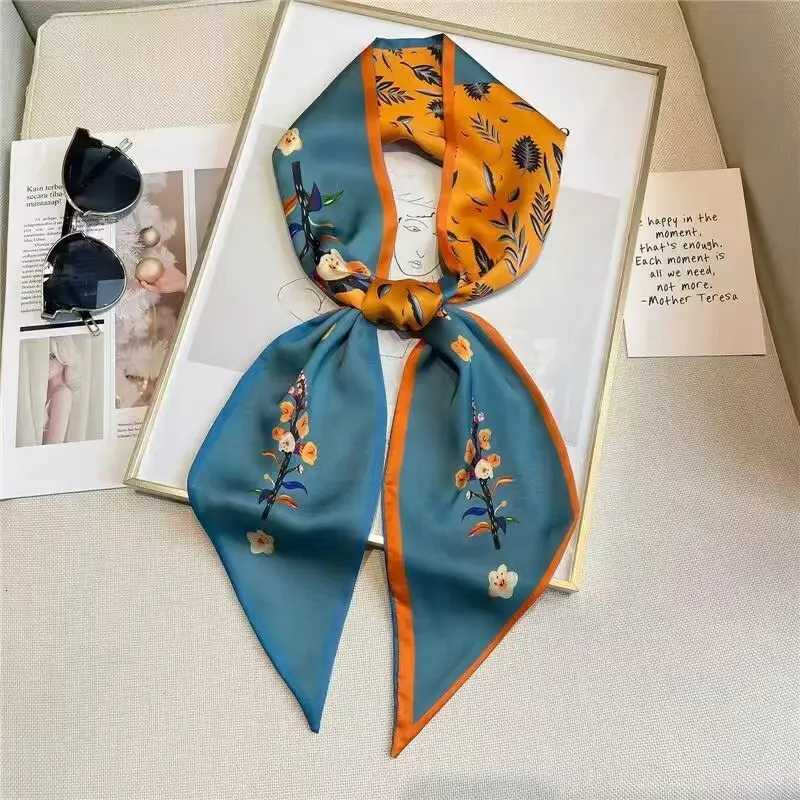 2026 New Dotted Silk Scarf band Wraps Fem Neckerchief French Korean Style Scarves Printed Scarf Small Long Scarf 15145cm X260328