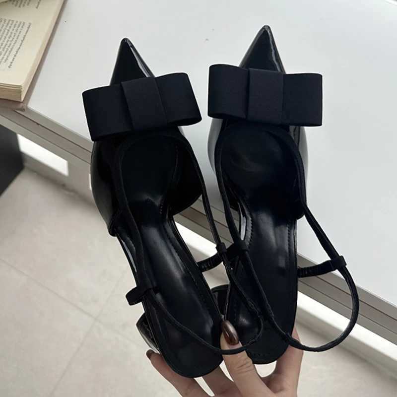 Eilyken Street Style Pointed Toe Butterfly-knot Mule Women Pumps Fashion Square High Heels Banquet Ladies Shoes Z260330