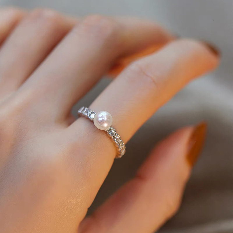Jewlery Designer For Women Charming Freshwater Pearl Ring With A High-End Feel, Unique And Light Luxury Unisex Suitable Stacking Minimalist Style Inde
