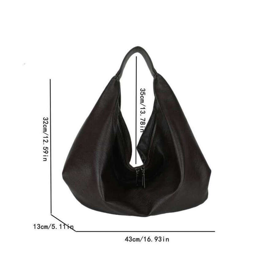 OLOEY Big Black Shoulder Bags For Women Large Hobo Shopper Solid Color Quality Soft Leather Crossbody Handbag Lady Travel Tote Bag Practical Package P