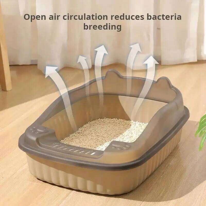 Box Thickening Kitty Sandbox Semi-enclosed High Side Splashproof Pet Bedpans with Litter Scoop Cleaning Cat Supplies