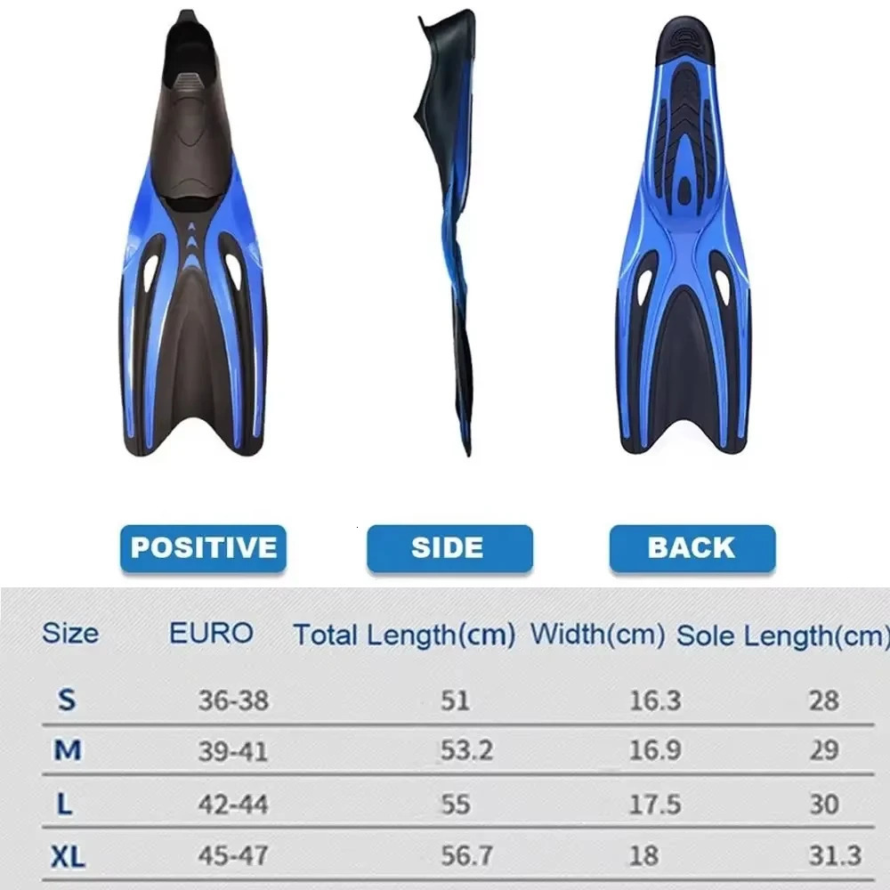 Professional Diving Fins Flexible Comfort TPR NonSlip Swimming Rubber Snorkeling Swim Flippers Water Sports Beach Shoes 260312