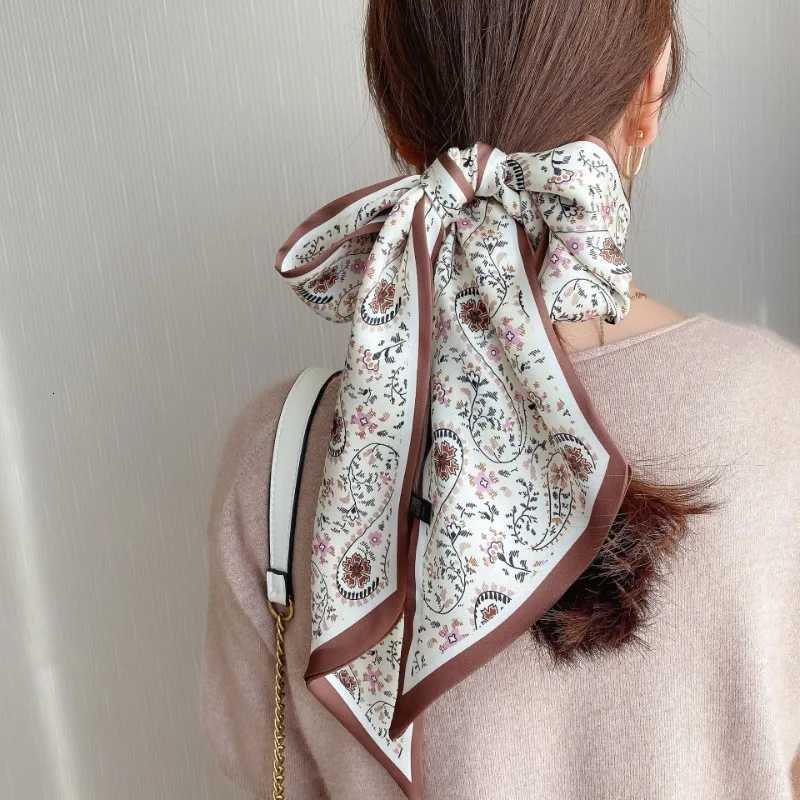 Fashion Neckerchief Skinny Hair Bands Women Silk Scarfs Long Headbands Bag Scarves 14x145cm Print Hairband Neck Scarf For Ladies Z260330