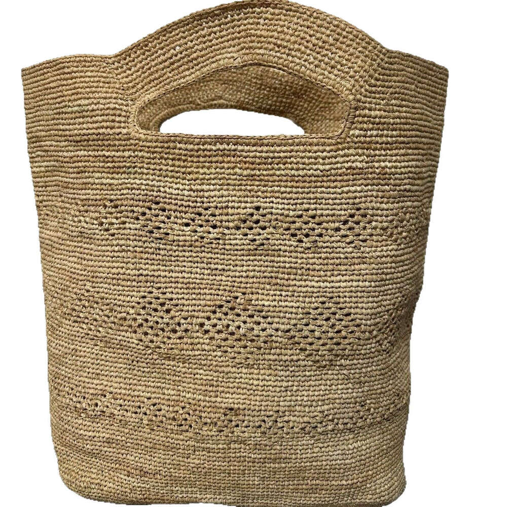 Totebag Shoulder ROSE NOIRE Japanese Style Raffia Handmade Large Capacity Woven For Women Summer Travel Handbag Vintage Beach Tote Bag
