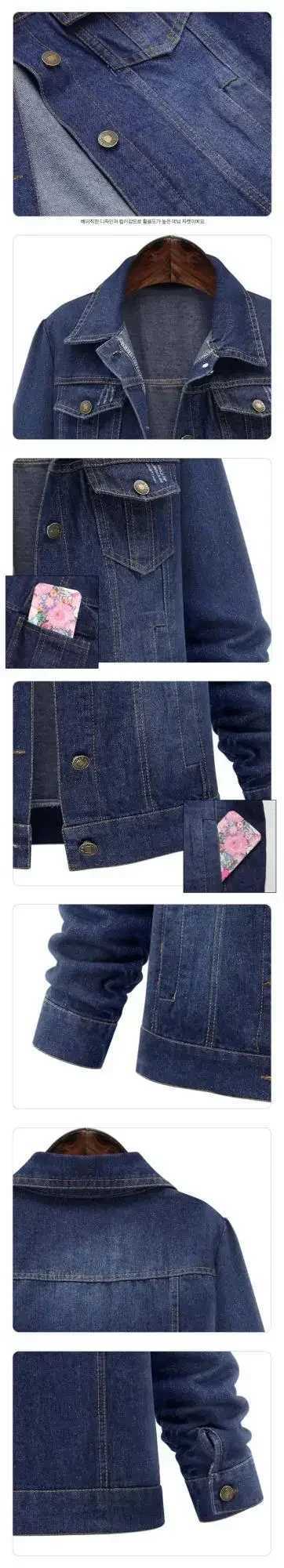 Women Denim Coat Single Breasted Button Solid Color Jackets Turn Down Collar Pockets Streetwear Autumn High Street CasualT260328