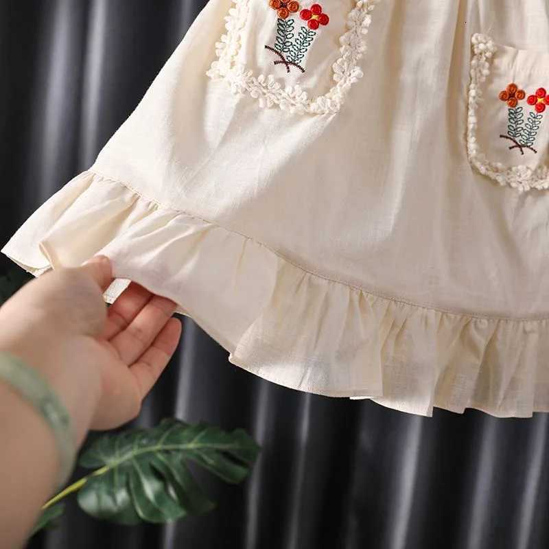New Summer Children Dresses Ruffled Floral Print Splice Dresses for Girls Flower Print Toddler Girl Dresses 0-6Y Kids ClothesT260330