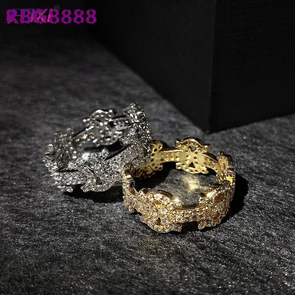 Men Jewelry Hip Hop 10k Solid Gold GRA Easy Past Diamond Tester Moissanite Rings VVS D Brand New 925 Sterling Silver Ring Women