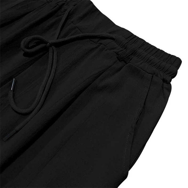 Men s Lightweight Drawstring Linen Pants with Pockets Comfortable Straight Leg Casual Trousers for Summer Beach Wear H260330