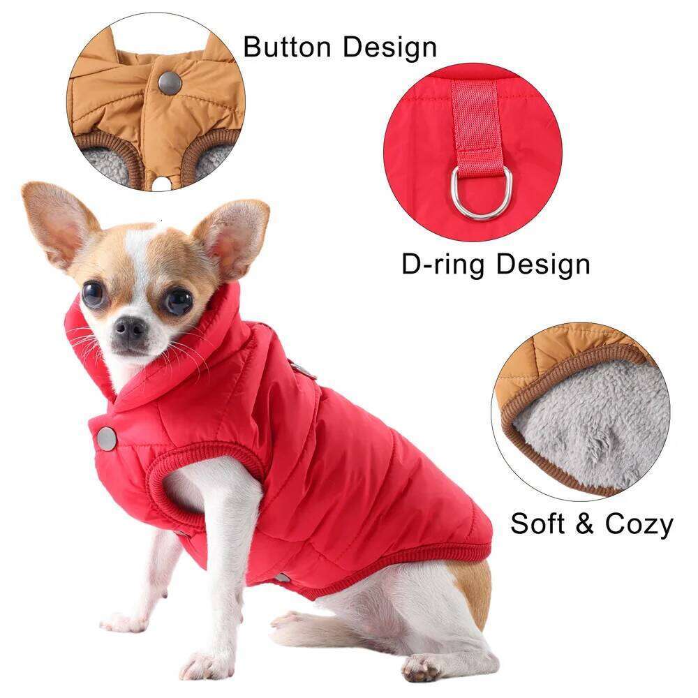 Camping Puppy Cozy Clothes Winproof Outdoor Hiking For Small Dogs Cats Jacket With D-ring Soft Cat Coat Chihuahua Overalls