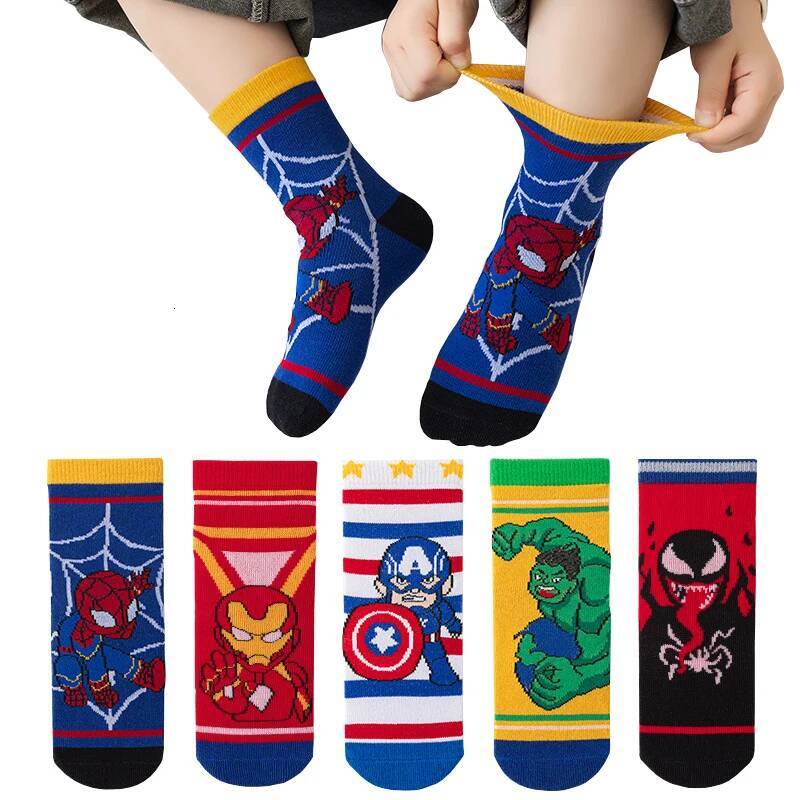 Designer 5 Pairs Sanrio Kuromi Kids Socks Hello Kitty Kawaii New Fall Winter Cartoon Girls Mid-Calf Socks Cotton Sock For Children Gifts