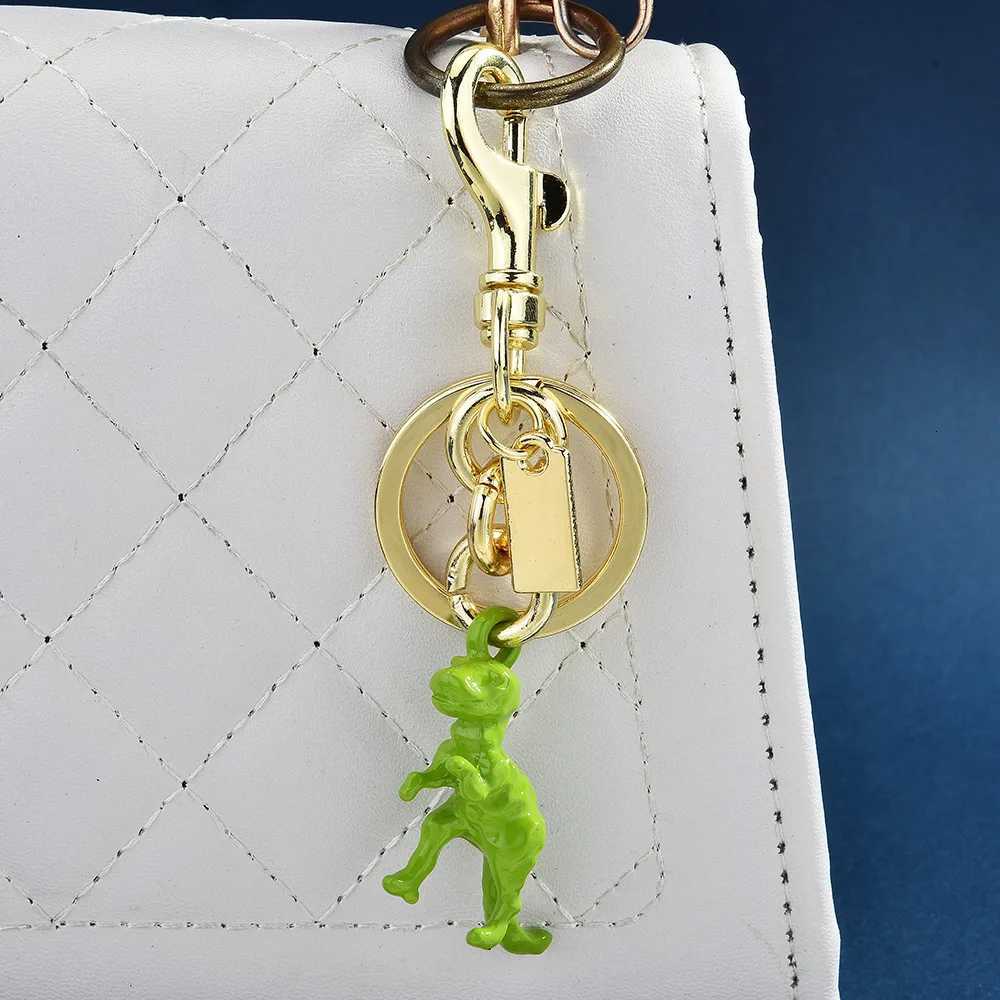 3D Cute and Fun Green Dinosaur Car Keychain Bag Personalized Hanging Decoration Gift Accessories Z260330