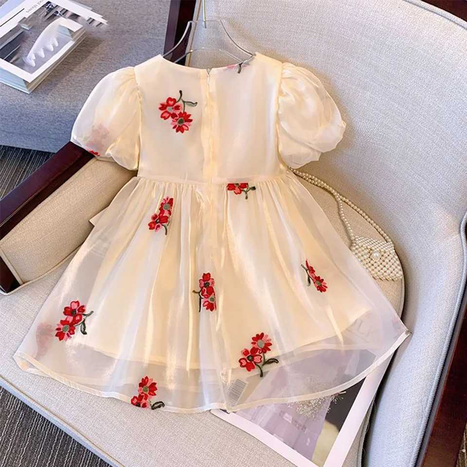 Girl Clothes Bow Dress Princess Dress For Girls First Birthday Gift Kids Party Dress Luxury costume Embroidered Tulle SkirtT260330