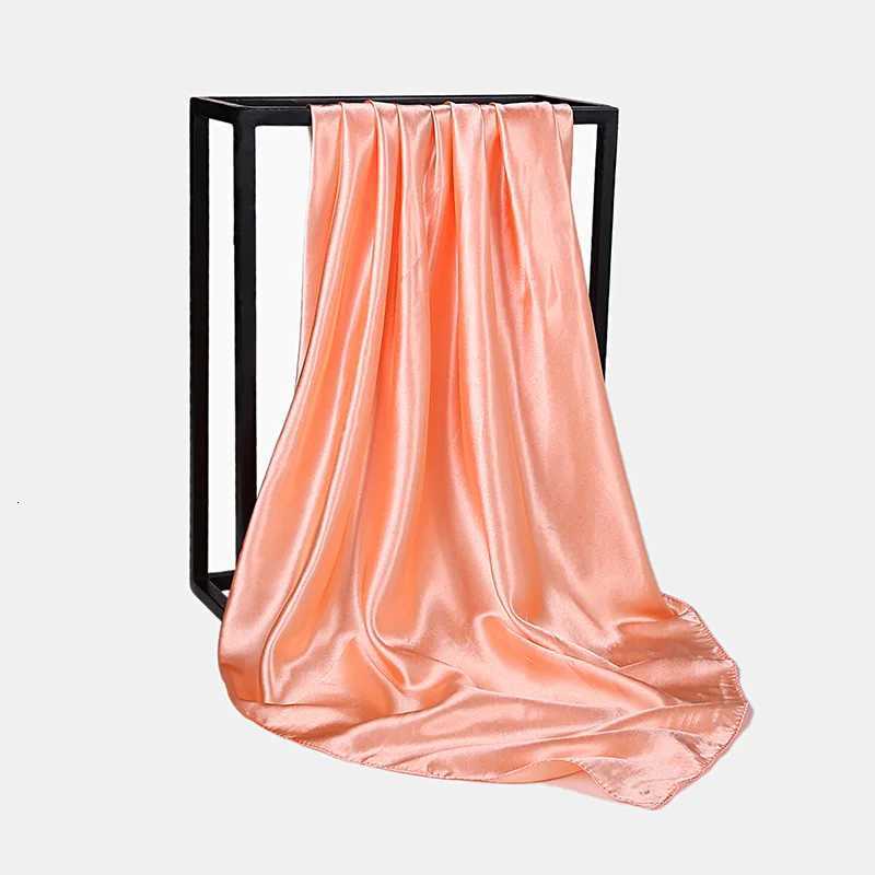 HUISHI Satin Scarf Solid Neckerchief Hijab Scarf For Wen Silk Satin band Hair Scarves 90cm Square Shawls For Lady X260328