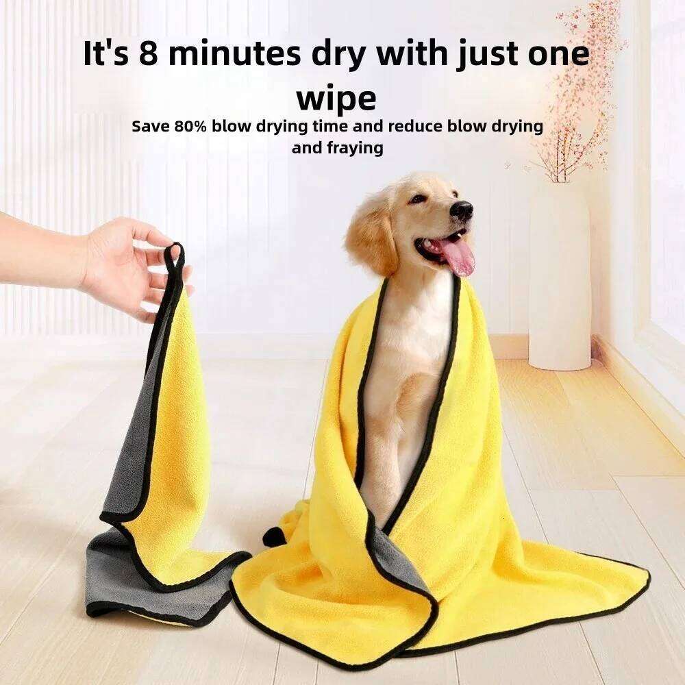 Quick-drying Dog and Cat Soft Fiber Towels Water-absorbent Bath Convenient Shop Cleaning Towel Pet Supplies