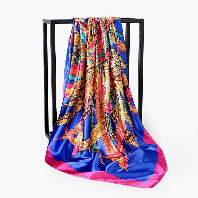 90cm Square Shawls Women Hijab Scarf For Hair Fashion Print Kerchief Neck Scarves Female Silk Satin Bag Scarfs For Ladies Banada Z260330