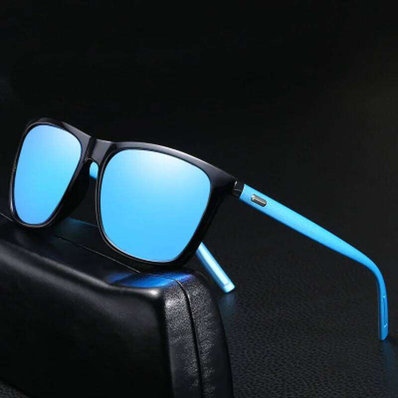 Mens Polarized Square Sunglasses Men NEW Classic UV400 Mirror Aluminum Leg Eyeglass Male Luxury Sun Glasses 26Y0330