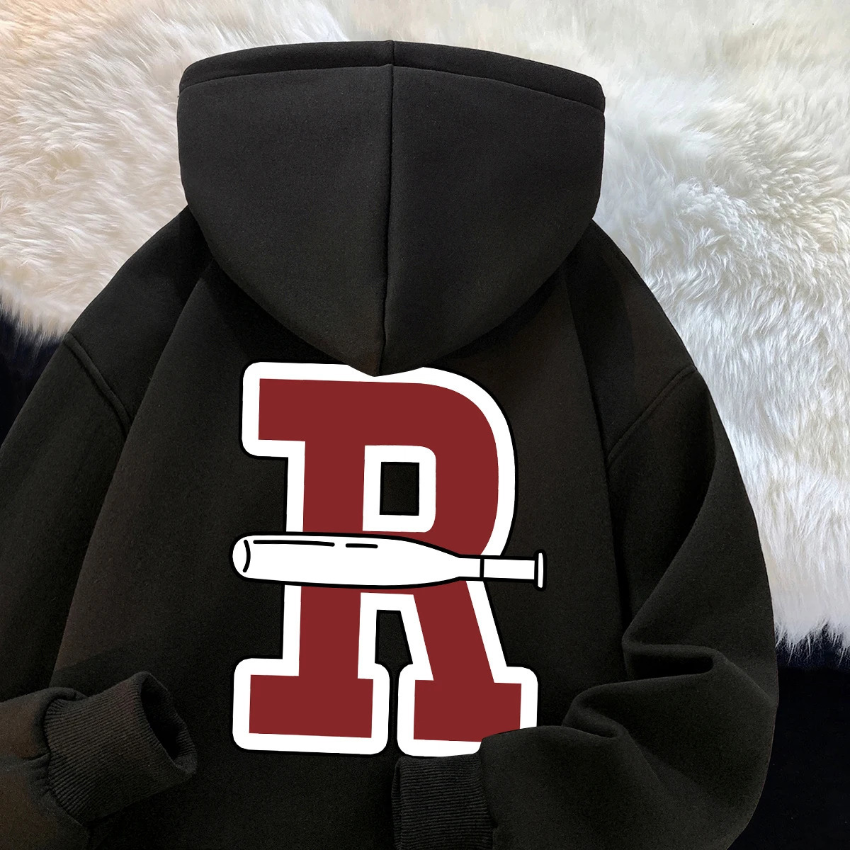 Adult Mens Autumn Hooded Sweatshirt Trendy Letter Print High-end Daily Versatile Loose Comfort Top Outdoor Warm Sportswear 260330