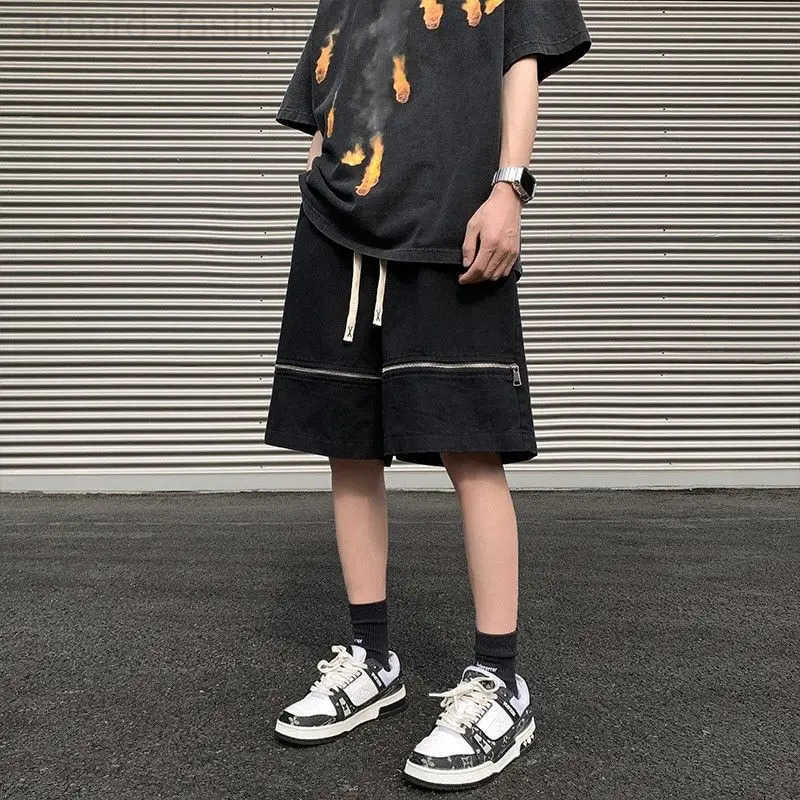 Pi Shuai Shorts Mens Summer Thin Small and Popular Design Loose Fit 5/4 Pants American High Street Vibe Casual Middle Pants H260330