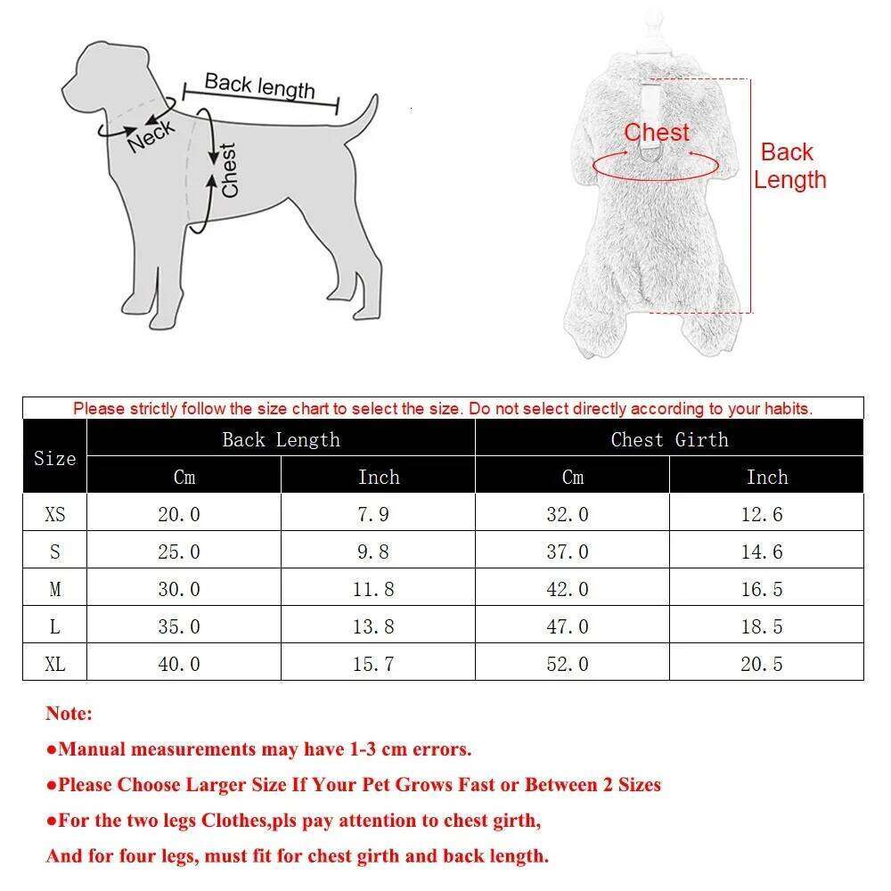 Pet Dog Jumpsuit For Small Medium Dogs Cats Winter Warm Jacket Windproof Soft Fleece Puppy Coat with D-ring Chihuahua Clothing