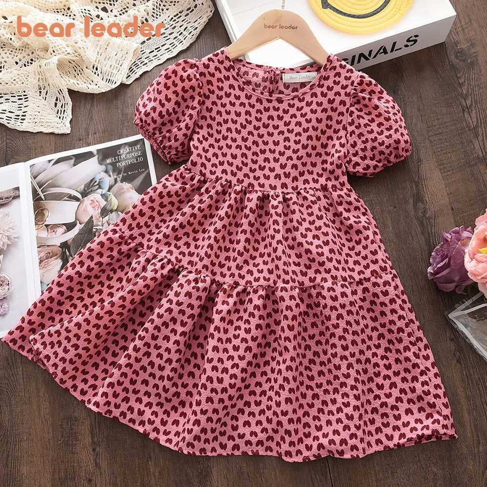 Bear Leader Leopard Print Kids Girls Casual Dress Summer Floral Children Dresses New Party Princess Sundress Ball Gown VestidosT260330
