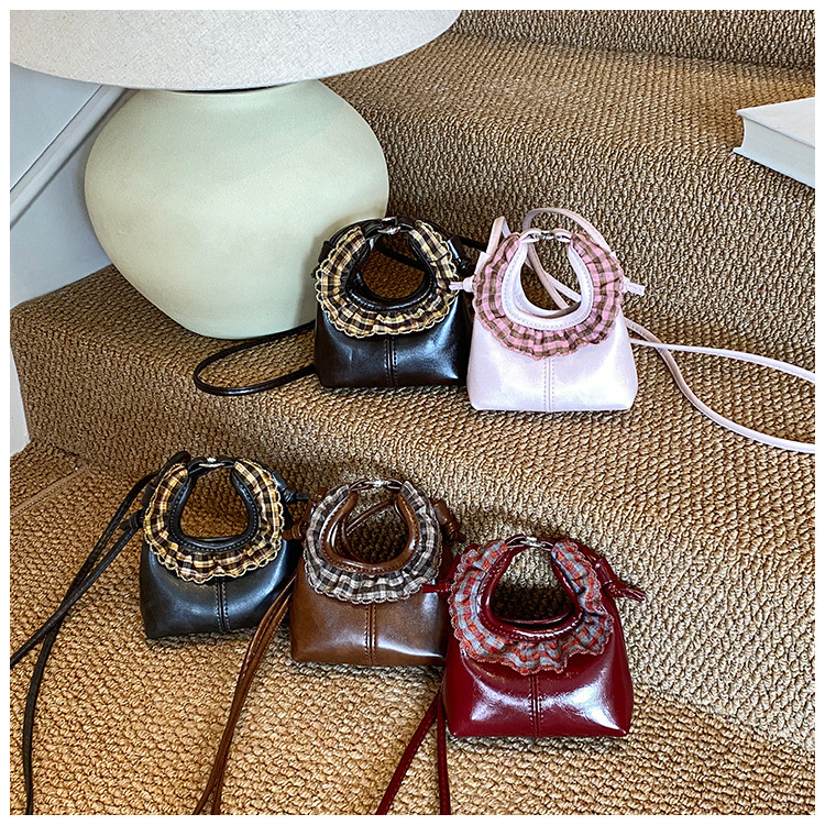Free Shipping High Value Mini Bucket Bag for Women Braided Handle Crossbody Purse Versatile Small Handbag