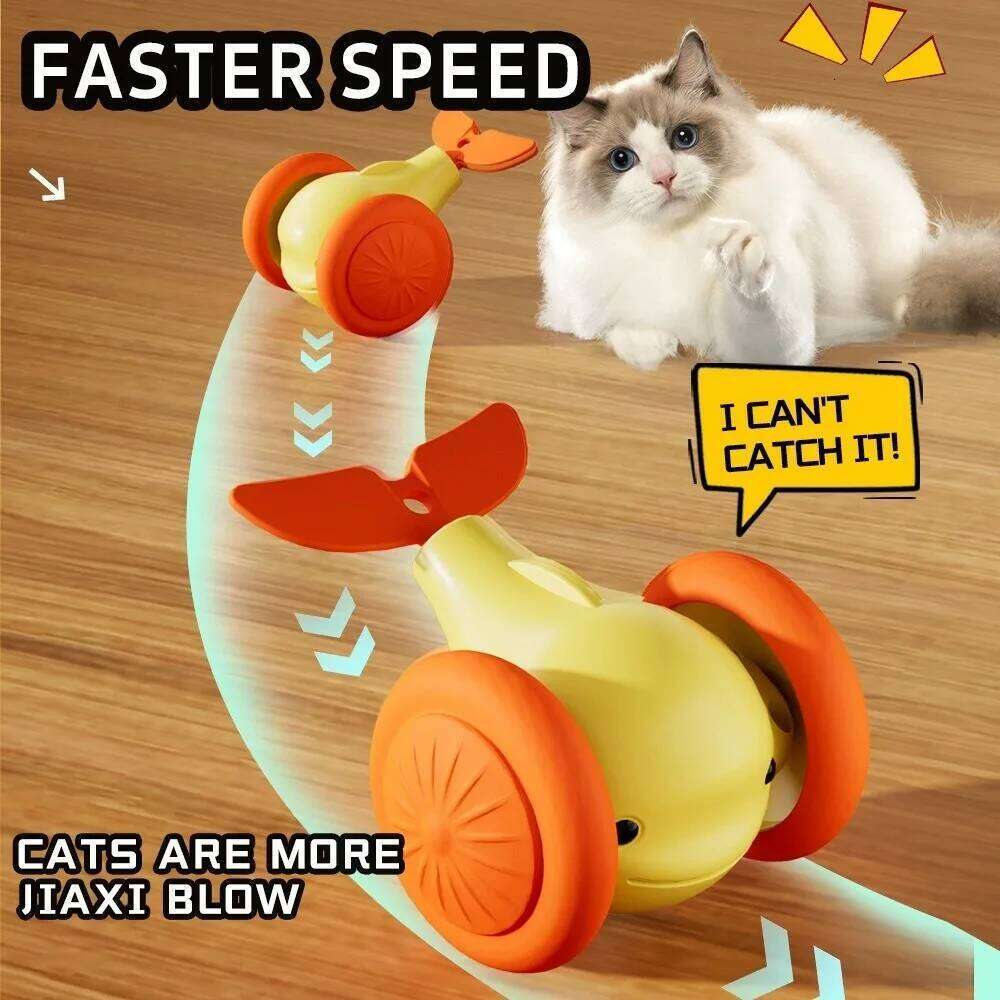 New Interactive Cat Toy Electric Whale Car Automatic Teaser with Intelligent Obstacle Avoidance Pet Toys for Kittens
