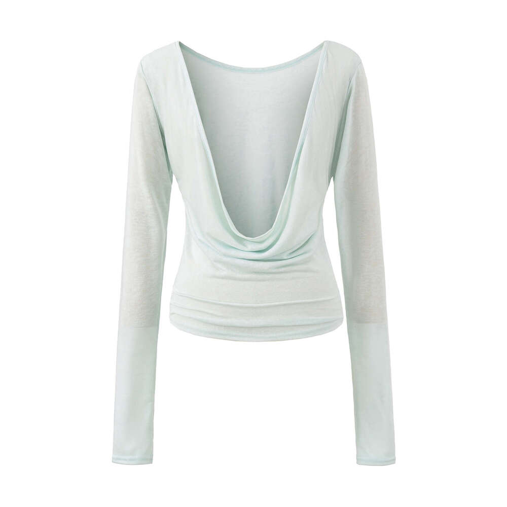 Designer pure hot girl S18 fashion off shoulder long sleeved women's T-shirt 2026 new sexy slim basic shirt top