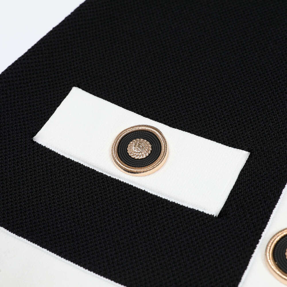 Summer new designer high-quality sleeveless button elastic short fit, slim and fashionable multifunctional A9 knitted dress