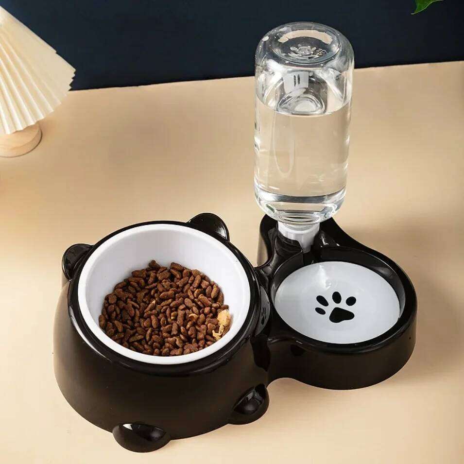 2-in-1 Dog Food Rice Pot Supplies Cat Bowl Pet Drinking Water Feeding Integration 26W0330