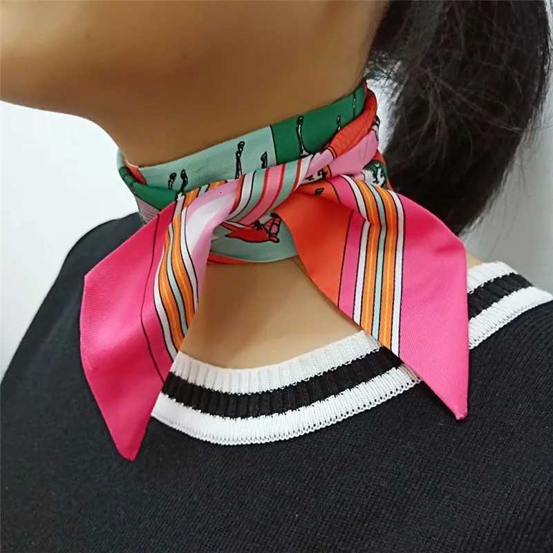 New Fashion Scarf For Wen Horse Printing Skinny Bag Scarf Brand Silk Foard Wen Ribbon Tie Scarves For Ladies X260328