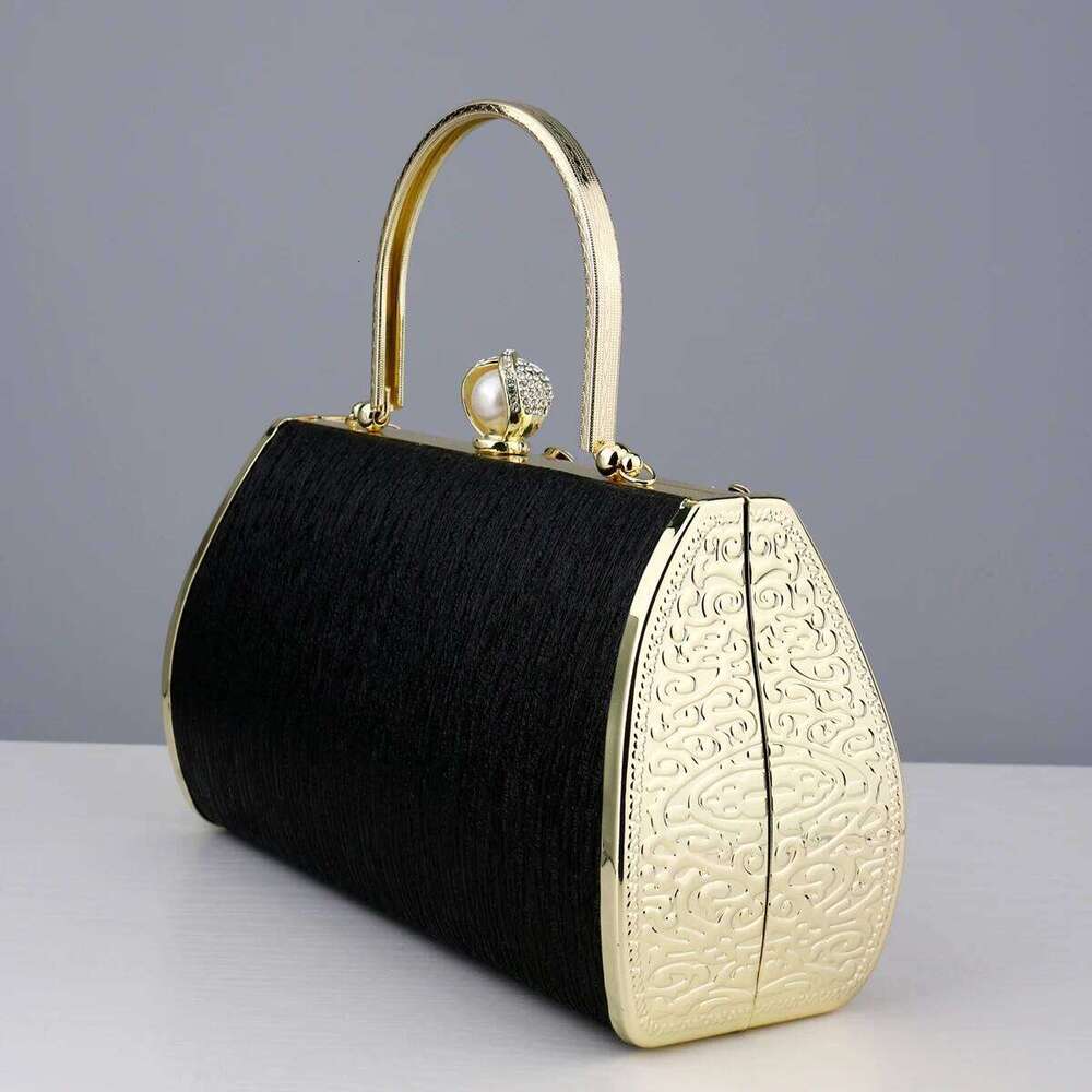 Luxury Golden Evening Bags Lady Bucket Small Clutch With Diamonds Handbags Flower Printed Purse Clutch Bags