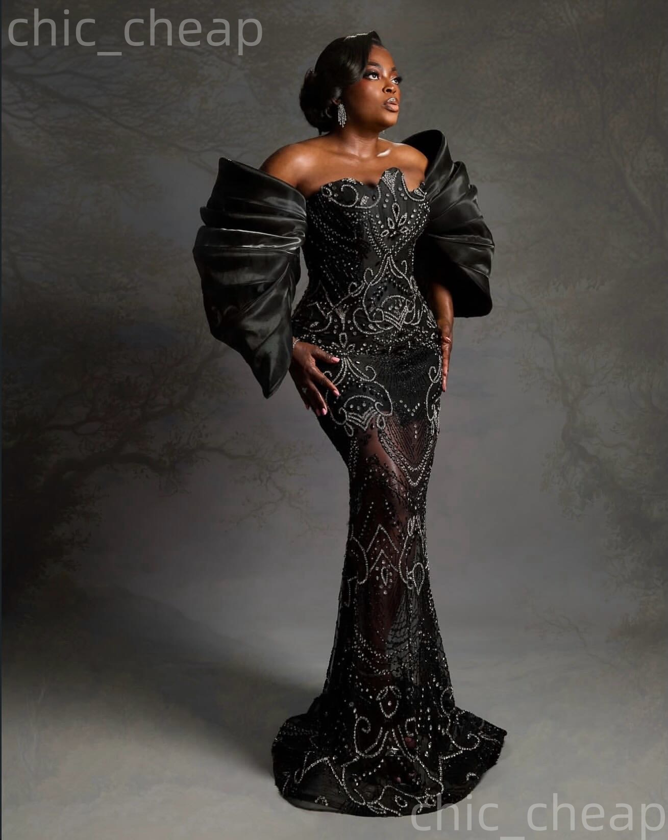 2k26 Black Prom Dress 2026 Mermaid Beaded Crystals Sequined Glitter Evening Dress Sequined Birthday Formal Women Pageant Dinner Party Gowns Dresses ZJ