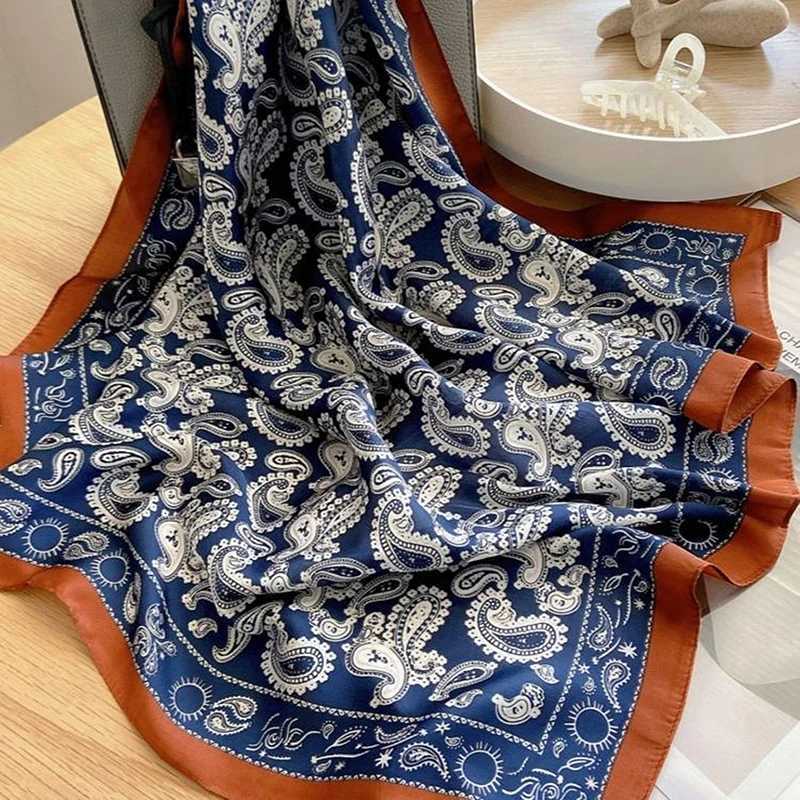 Luxury Fashion 70cm Satin Square Silk Scarf For Women Hair Hand Neckerchief Wrist Hijab Wraps Lady Shawl Ribbon Bandana Z260330