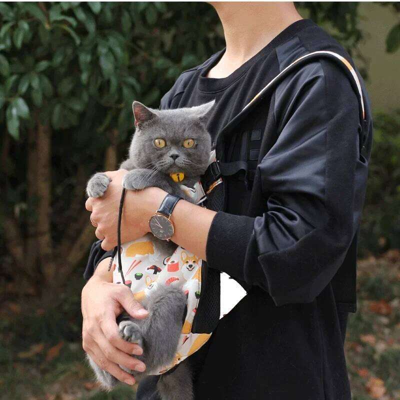 Portable Breathable Cat Pet Tote Bag Backpack Carrying Pets On Both Shoulders Outdoor Travel Set For Cats And Dog Bamubi