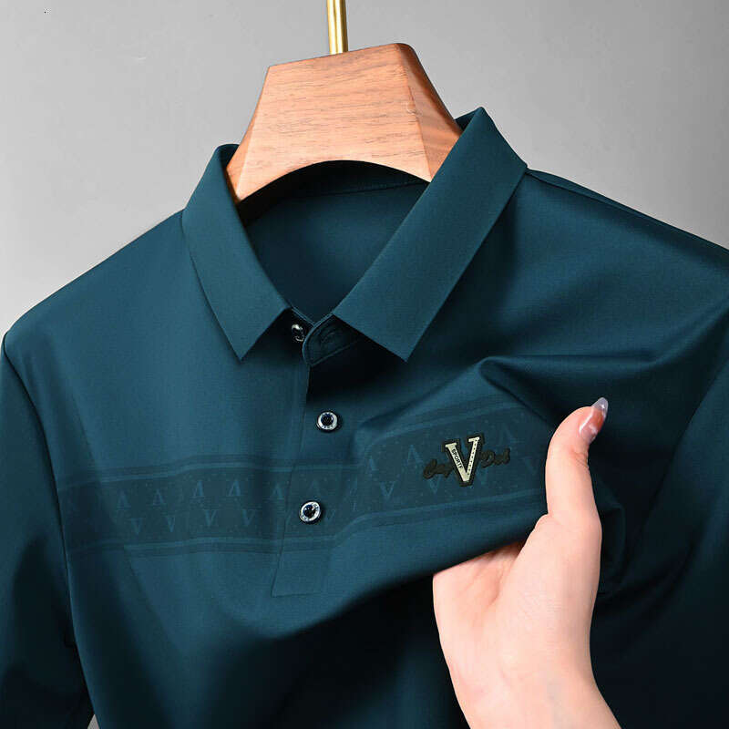New Autumn Seamless Long-Sleeve 2026 Men Nylon-Spandex, Middle-Aged Clothing, Dad's Casual Collared Shirt, Smooth Men's Shirt