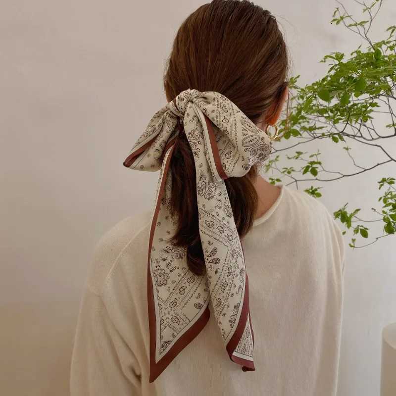 Fashion Neckerchief Skinny Hair Bands Women Silk Scarfs Long Headbands Bag Scarves 14x145cm Print Hairband Neck Scarf For Ladies Z260330
