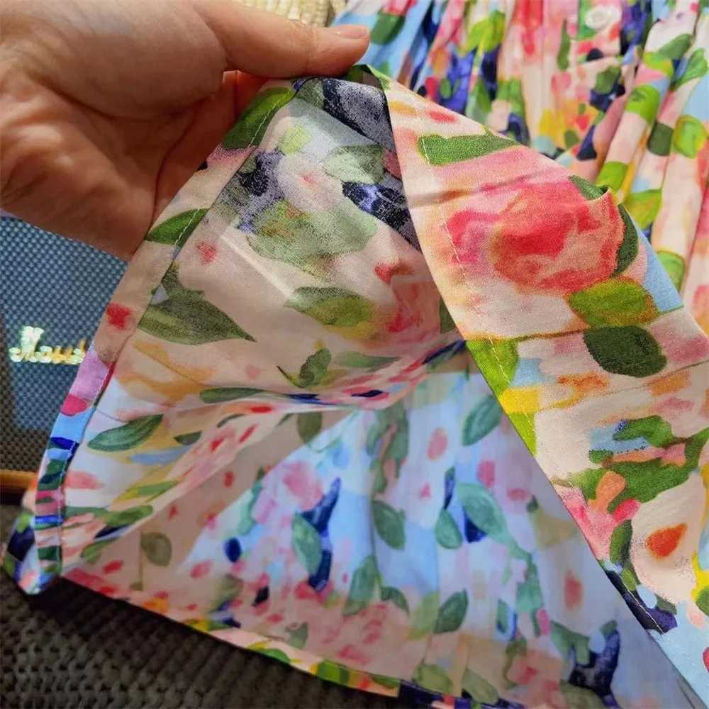 Girls small flying sleeve dress summer new childrens baby girl A-line skirt childrens dress fashion princess skirt tideT260330