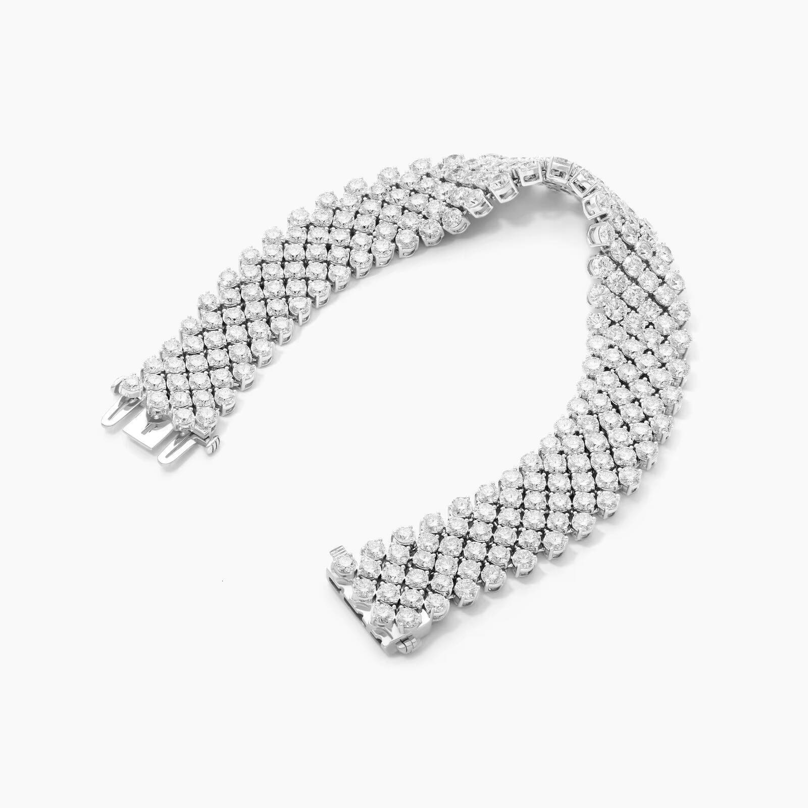 Diamond Cuff Bracelets with Round Cut Moissanite Diamond Bracelet For Every Place
