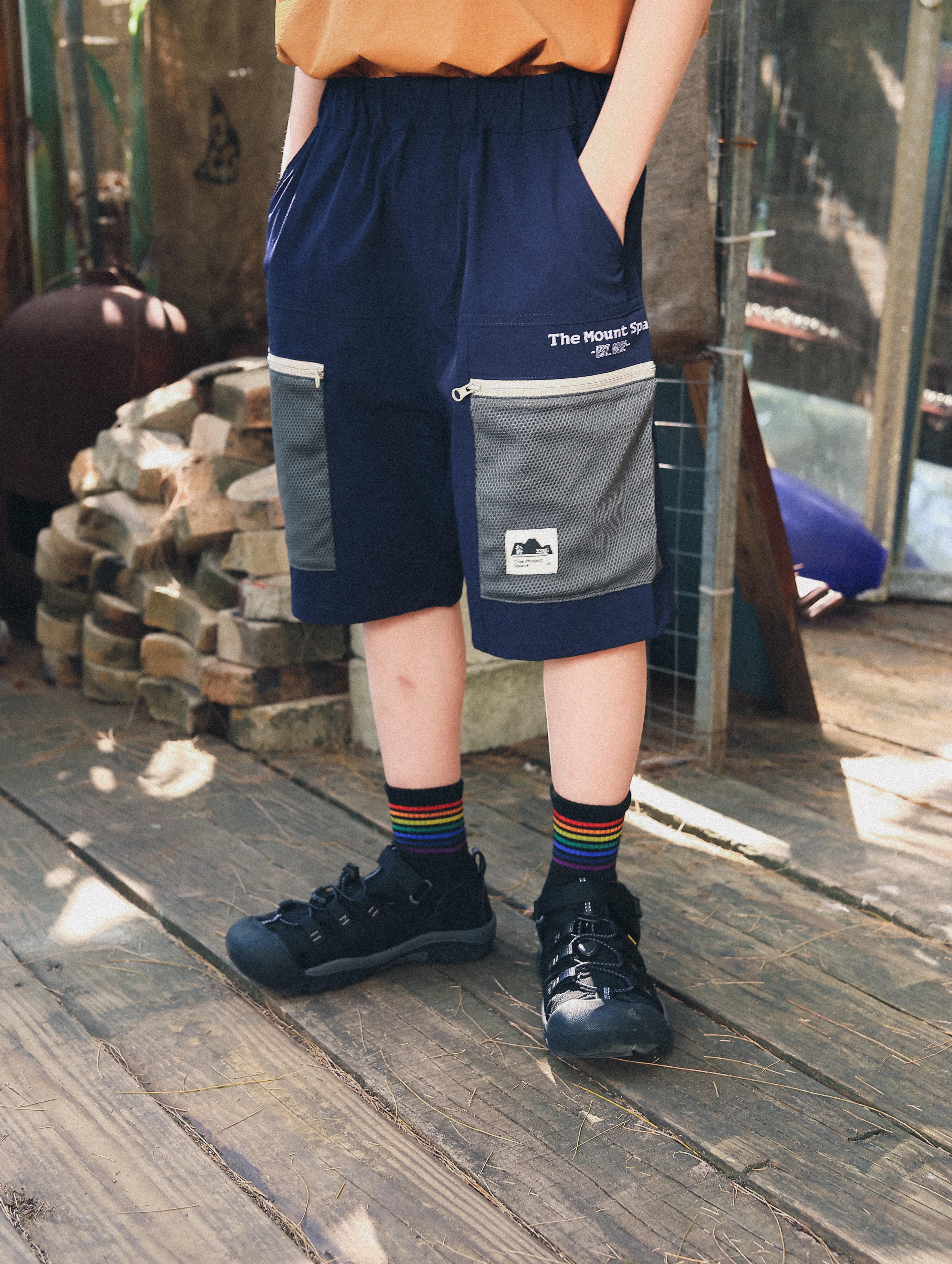 Shorts Kids Mountain Style Mesh Pocket Patchwork Cargo Shorts Outdoor Casual Utility Shorts 26DX3204