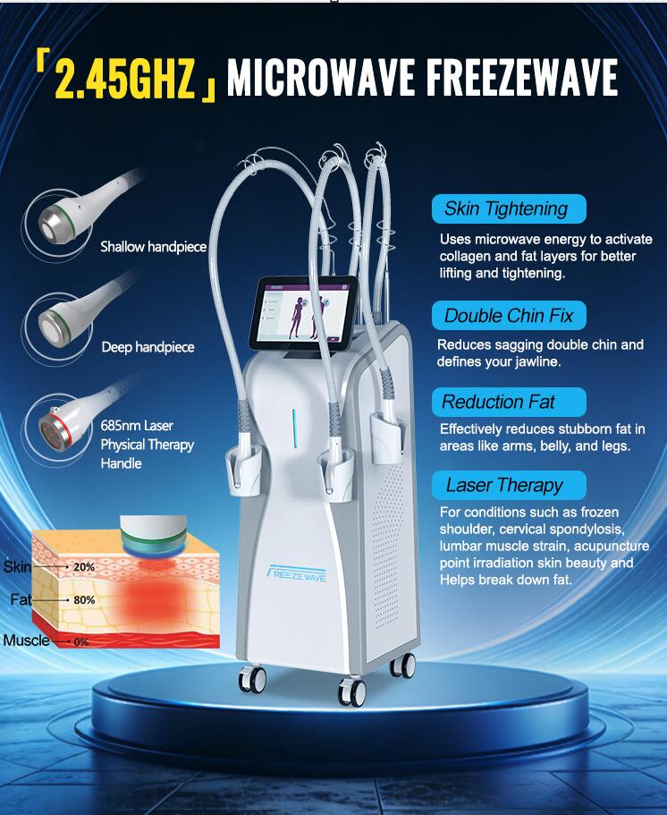 Vertical 2450mHz Frequency Microwave Therapy Machine Anti-Aging Slimming Freeze wave Device for Face Lifting Weight Loss Machine