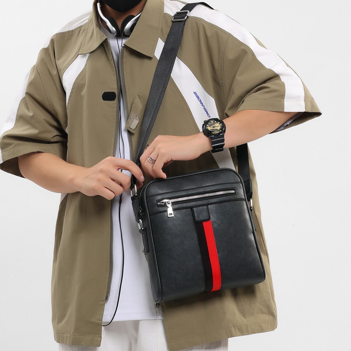 Large Capacity Casual Shoulder Classic Business Crossbody Messenger Bag High-end Men's Satchel