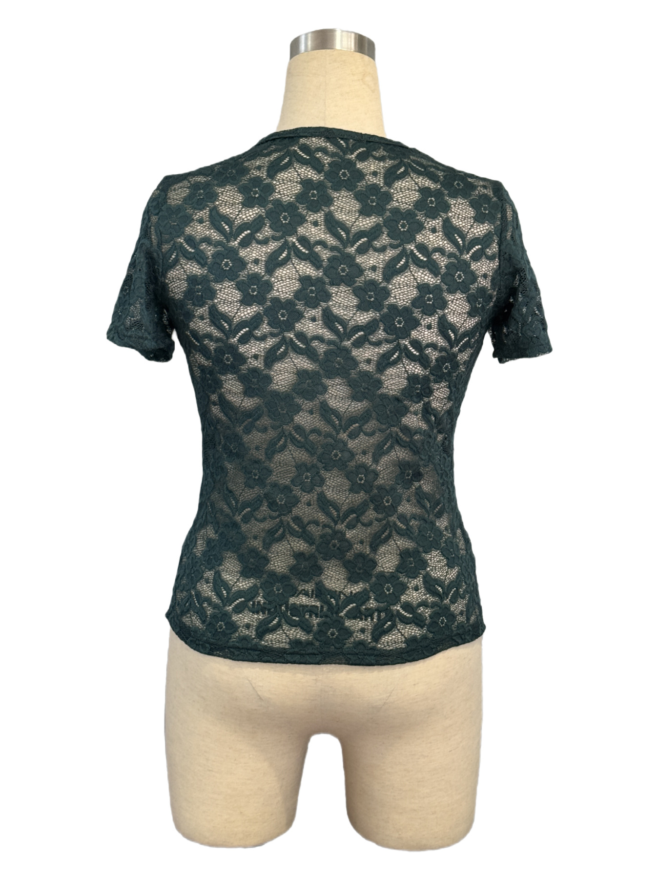 Women's T-Shirt Summer Women's Lace T-shirt V-neck Hollow Sexy Black Flowers Slim White Basic Hot Girl Versatile Top for Female