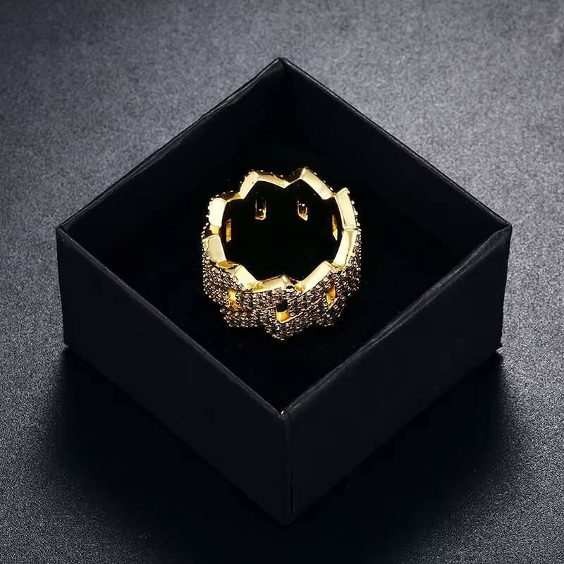Hot Sale Men's Hip Hop Ring 18K Gold 925 Silver AAAAA Grade Moissanite Diamond Full Diamond Cuban Ring