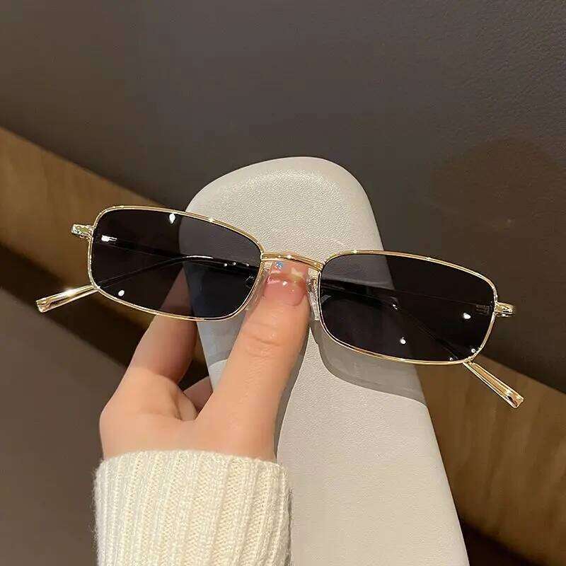 Fashion Rectangle Sunglasses Men Women Vintage Square Driving Sun Glasses Luxury Brand Metal Frame Eyewear Lentes De Sol 26Y0330