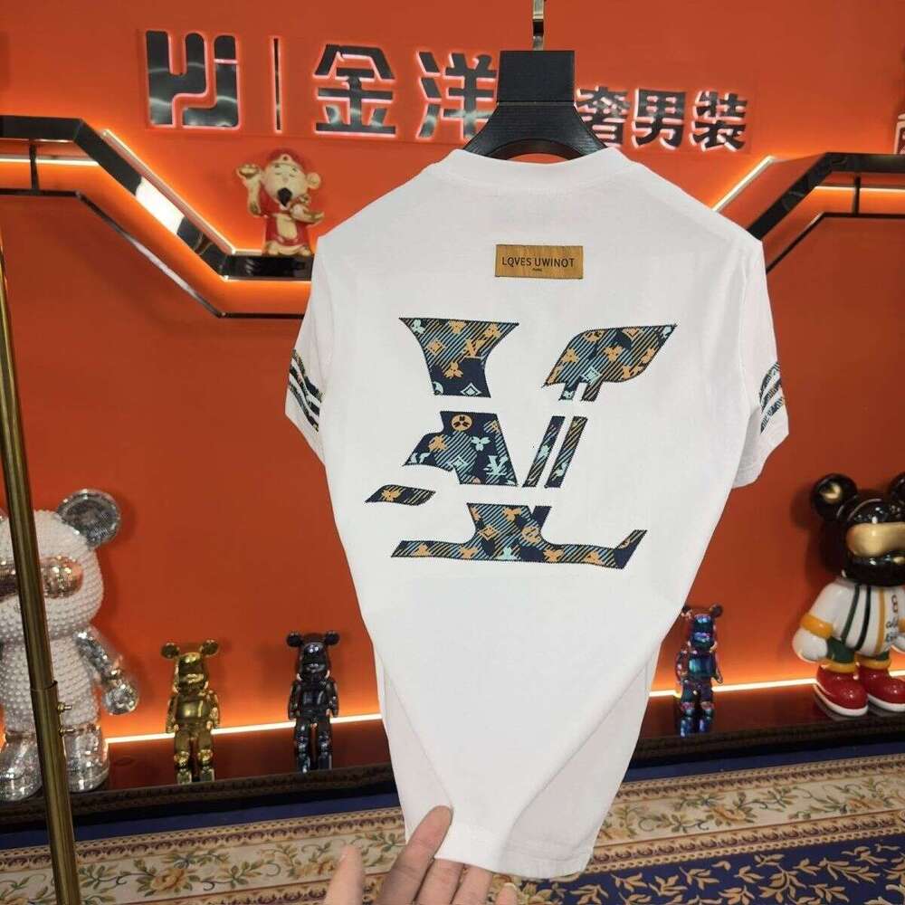 Spring Summer T-Shirt, Trendy Brand Men's Short-Sleeve Design, Light Luxury Casual Versatile Top, Hong Kong Style Round Neck, Stylish And Cool As